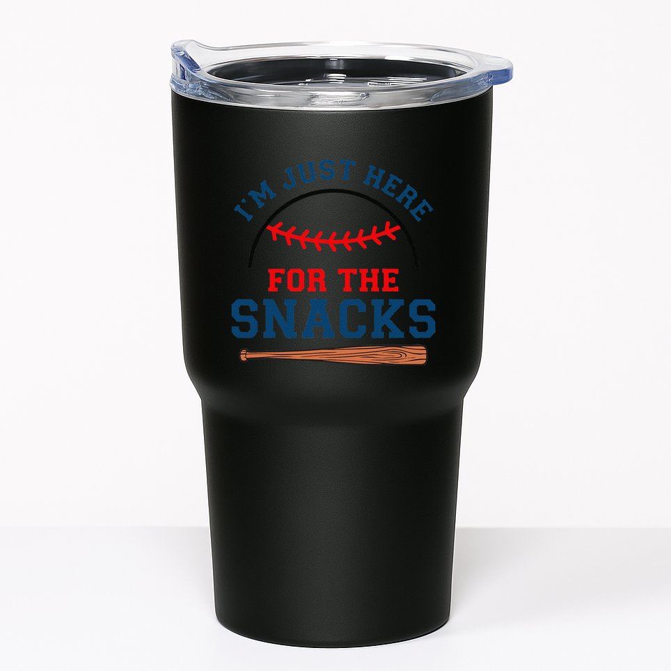 IM Just Here For The Snacks Funny Baseball Season Softball Tumbler