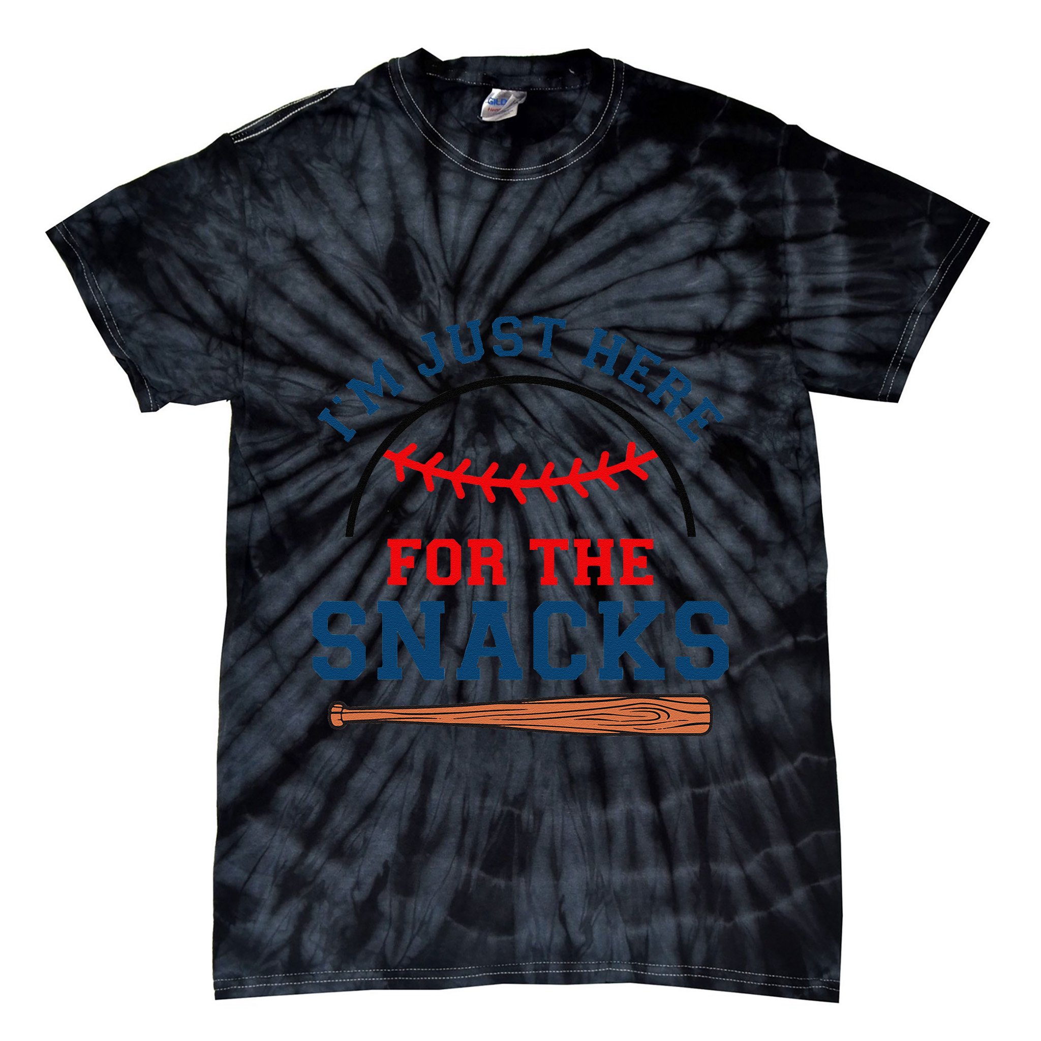 IM Just Here For The Snacks Funny Baseball Season Softball Tie-Dye T-Shirt