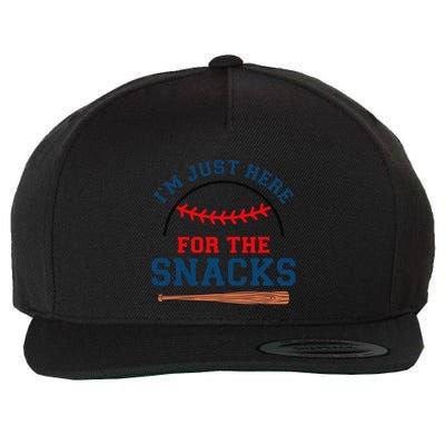 IM Just Here For The Snacks Funny Baseball Season Softball Wool Snapback Cap