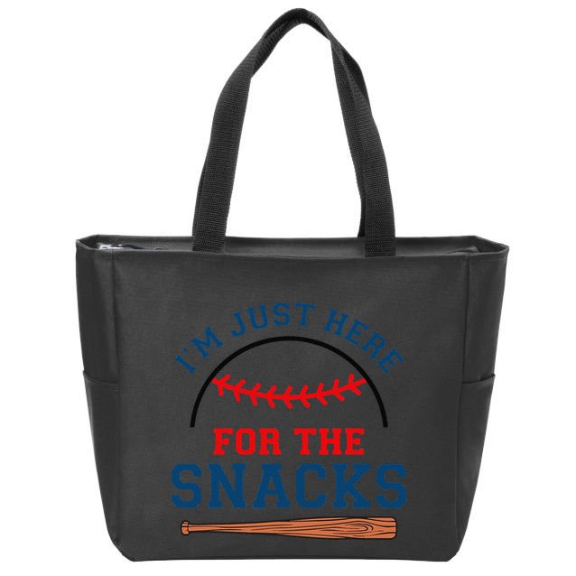 IM Just Here For The Snacks Funny Baseball Season Softball Zip Tote Bag