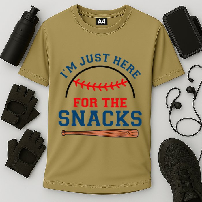 IM Just Here For The Snacks Funny Baseball Season Softball Cooling Performance Crew T-Shirt