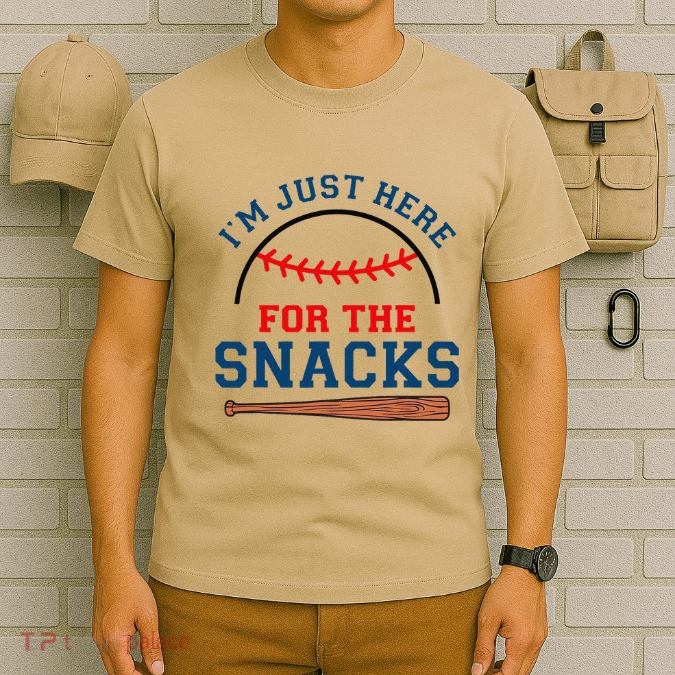 IM Just Here For The Snacks Funny Baseball Season Softball T-Shirt