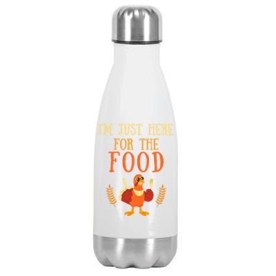 Im Just Here For The Food Thanksgiving Day Great Gift Stainless Steel Insulated Water Bottle