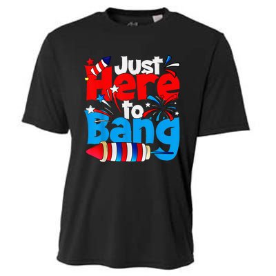 IM Just Here To Bang Funny Fourth Of July 4th Of July Cooling Performance Crew T-Shirt