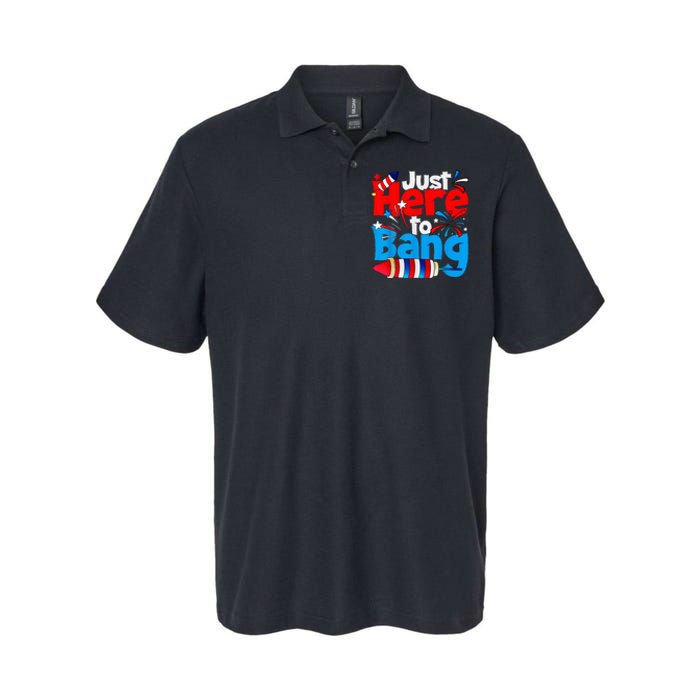 IM Just Here To Bang Funny Fourth Of July 4th Of July Softstyle Adult Sport Polo