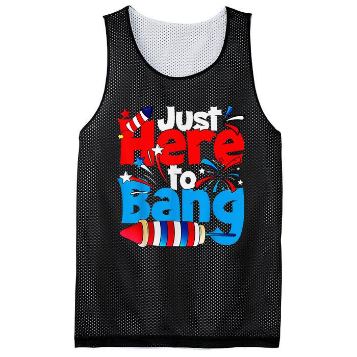 IM Just Here To Bang Funny Fourth Of July 4th Of July Mesh Reversible Basketball Jersey Tank