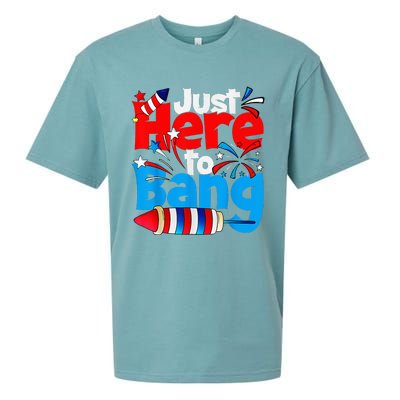 IM Just Here To Bang Funny Fourth Of July 4th Of July Sueded Cloud Jersey T-Shirt