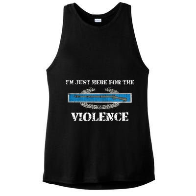 IM Just Here For The Cib Combat Infantryman Badge Grunt Ladies PosiCharge Tri-Blend Wicking Tank