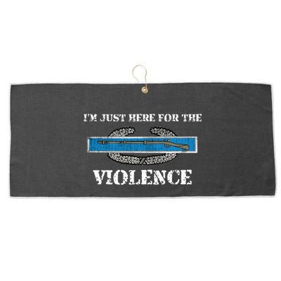 IM Just Here For The Cib Combat Infantryman Badge Grunt Large Microfiber Waffle Golf Towel