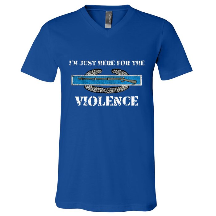 IM Just Here For The Cib Combat Infantryman Badge Grunt V-Neck T-Shirt