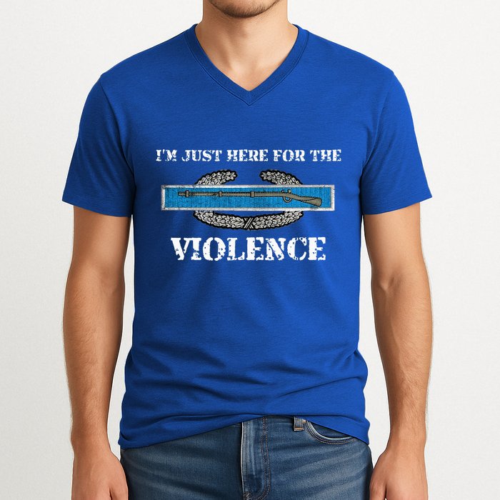 IM Just Here For The Cib Combat Infantryman Badge Grunt V-Neck T-Shirt