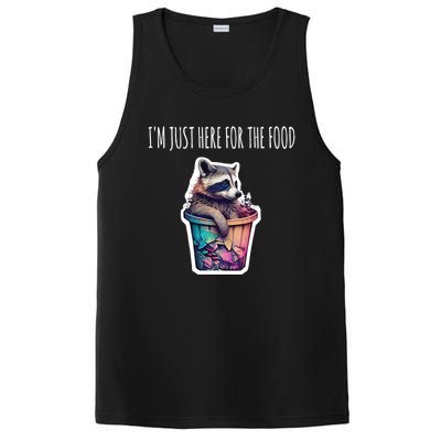 Im Just Here For The Free Food Raccoon Funny Gift PosiCharge Competitor Tank