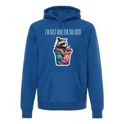 Im Just Here For The Free Food Raccoon Funny Gift Premium Hoodie