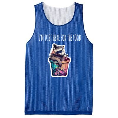 Im Just Here For The Free Food Raccoon Funny Gift Mesh Reversible Basketball Jersey Tank