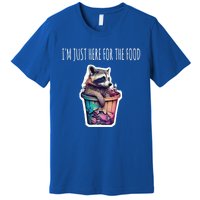 Im Just Here For The Free Food Raccoon Funny Gift Premium T-Shirt