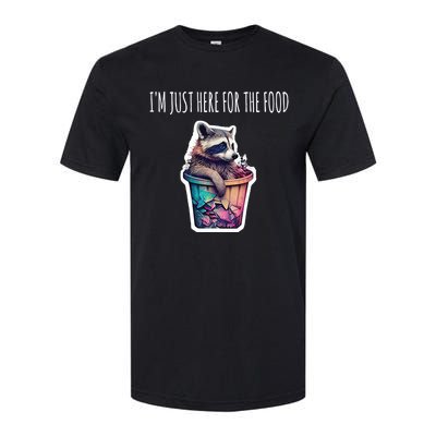 Im Just Here For The Free Food Raccoon Funny Gift Softstyle CVC T-Shirt