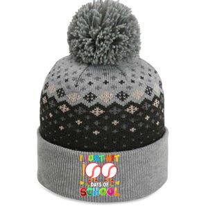 I Just Hit 100 Days Of School Baseball 100th Day Gift The Baniff Cuffed Pom Beanie