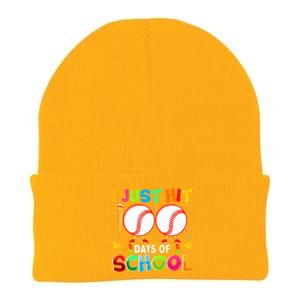 I Just Hit 100 Days Of School Baseball 100th Day Gift Knit Cap Winter Beanie