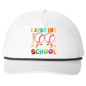 I Just Hit 100 Days Of School Baseball 100th Day Gift Snapback Five-Panel Rope Hat