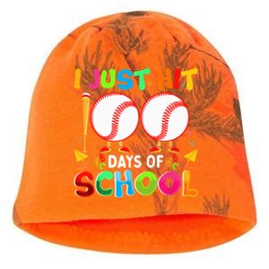 I Just Hit 100 Days Of School Baseball 100th Day Gift Kati - Camo Knit Beanie