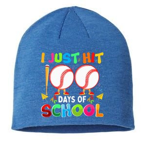 I Just Hit 100 Days Of School Baseball 100th Day Gift Sustainable Beanie