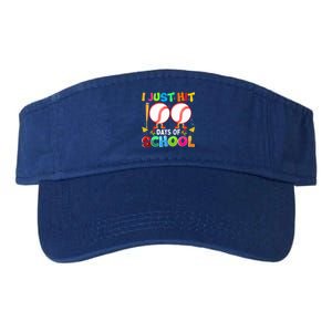 I Just Hit 100 Days Of School Baseball 100th Day Gift Valucap Bio-Washed Visor