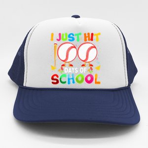 I Just Hit 100 Days Of School Baseball 100th Day Gift Trucker Hat