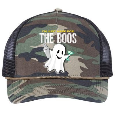 Im Just Here For The Boos Halloween Martini Shaker Meaningful Gift Retro Rope Trucker Hat Cap