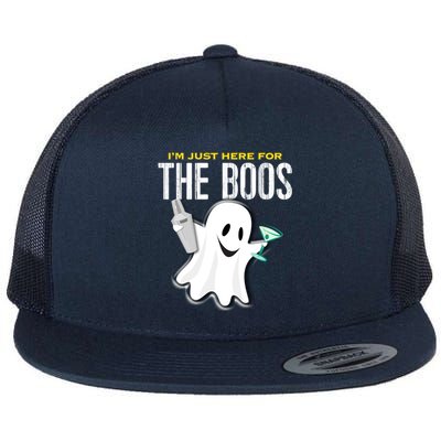 Im Just Here For The Boos Halloween Martini Shaker Meaningful Gift Flat Bill Trucker Hat