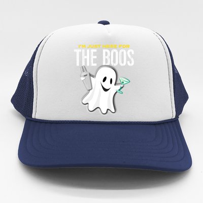 Im Just Here For The Boos Halloween Martini Shaker Meaningful Gift Trucker Hat