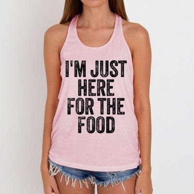 I'm Just Here For The Food Funny Humor Foodie Joke Gift Women's Knotted Racerback Tank