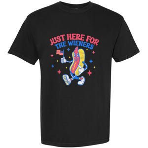 IM Just Here For The Wieners 4th Of July Hot Dog Garment-Dyed Heavyweight T-Shirt