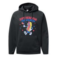 IM Just Here For The Wieners 4th Of July Hot Dog Performance Fleece Hoodie