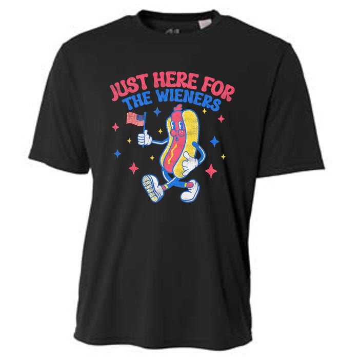 IM Just Here For The Wieners 4th Of July Hot Dog Cooling Performance Crew T-Shirt