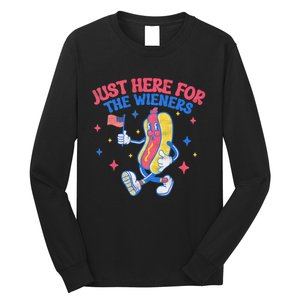 IM Just Here For The Wieners 4th Of July Hot Dog Long Sleeve Shirt