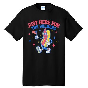 IM Just Here For The Wieners 4th Of July Hot Dog Tall T-Shirt