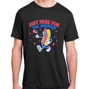 IM Just Here For The Wieners 4th Of July Hot Dog Adult ChromaSoft Performance T-Shirt