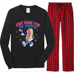 IM Just Here For The Wieners 4th Of July Hot Dog Long Sleeve Pajama Set