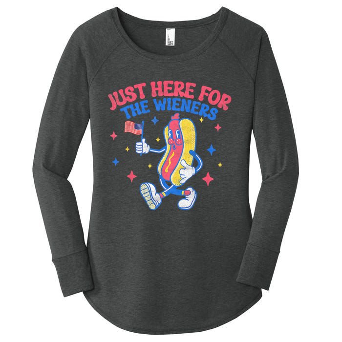 IM Just Here For The Wieners 4th Of July Hot Dog Women's Perfect Tri Tunic Long Sleeve Shirt