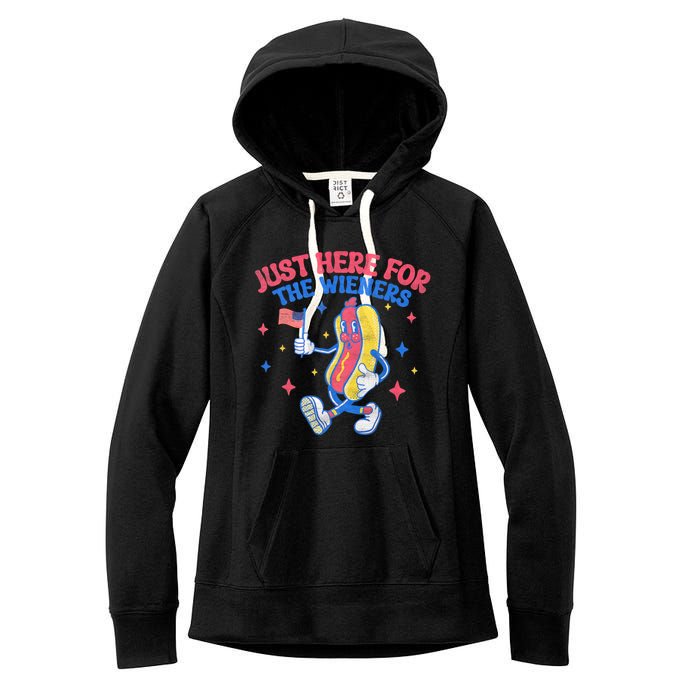 IM Just Here For The Wieners 4th Of July Hot Dog Women's Fleece Hoodie