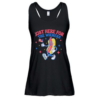 IM Just Here For The Wieners 4th Of July Hot Dog Ladies Essential Flowy Tank