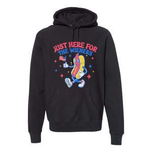 IM Just Here For The Wieners 4th Of July Hot Dog Premium Hoodie