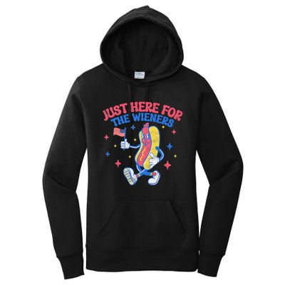 IM Just Here For The Wieners 4th Of July Hot Dog Women's Pullover Hoodie