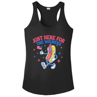 IM Just Here For The Wieners 4th Of July Hot Dog Ladies PosiCharge Competitor Racerback Tank