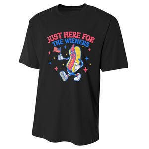 IM Just Here For The Wieners 4th Of July Hot Dog Performance Sprint T-Shirt