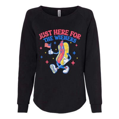 IM Just Here For The Wieners 4th Of July Hot Dog Womens California Wash Sweatshirt