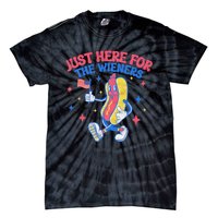 IM Just Here For The Wieners 4th Of July Hot Dog Tie-Dye T-Shirt