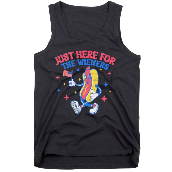 IM Just Here For The Wieners 4th Of July Hot Dog Tank Top