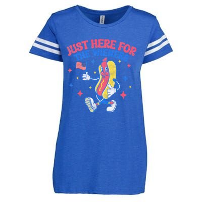 IM Just Here For The Wieners 4th Of July Hot Dog Enza Ladies Jersey Football T-Shirt