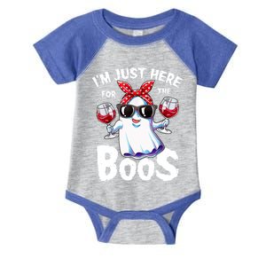 Im Just Here For The Boos Funny Wine Ing Halloween Gift Infant Baby Jersey Bodysuit